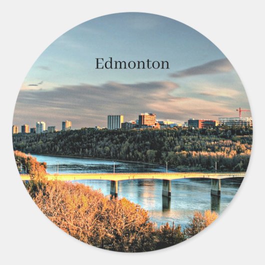 Herfst in Edmonton, Ronde Sticker (Voorkant)