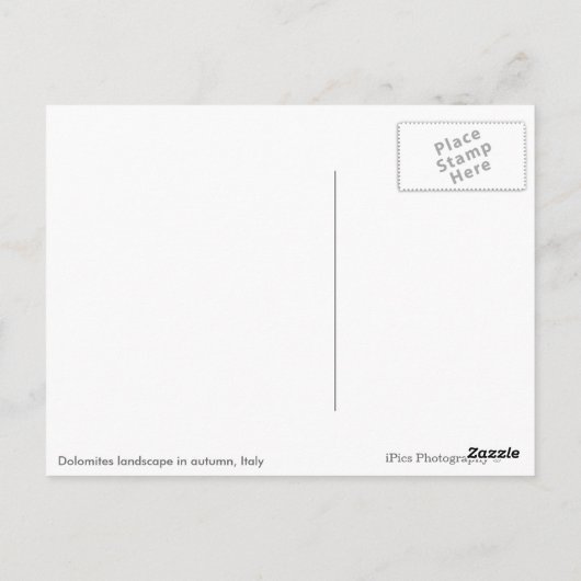 Herfst in een Dolomietenlandschap met een kerk Briefkaart (Achterkant)