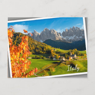 Herfst in een Dolomietenlandschap met een kerk Briefkaart