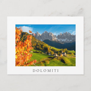 Herfst in een Dolomietenlandschap met een kerk Briefkaart