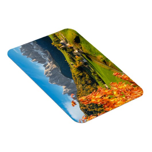 Herfst in een Dolomietenlandschap met een kerk Magneet (Rechterzijde)