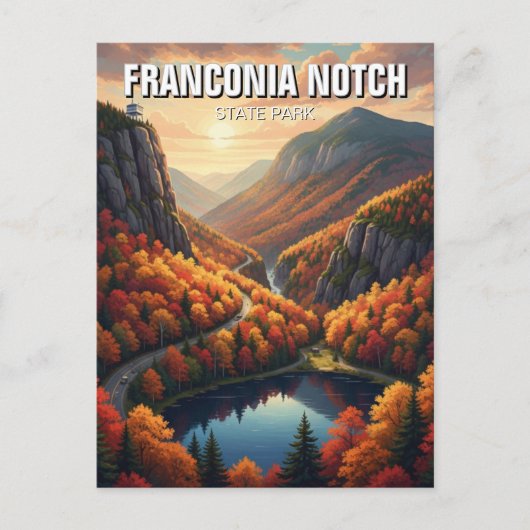Herfst in Franconia Notch State Park Reizen Briefkaart (Voorkant)