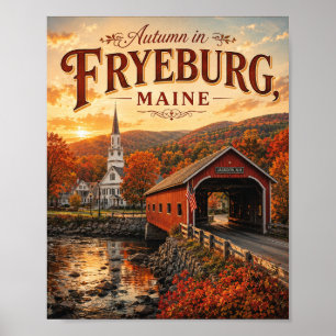 Herfst in Fryeburg Maine Vintage Reisposter Poster