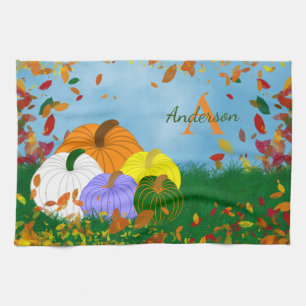 Herfst in herfst keukenhanddoek
