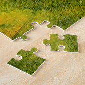 Herfst in het berglandschap Dolomites met kerk Legpuzzel (Zijkant)