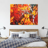 Herfst in het Bos - Verpakte kunst canvas Afdruk (Insitu (Slaapkamer))
