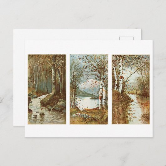 Herfst in het  Briefkaart van het bos (Voorkant / Achterkant)