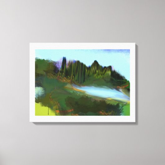 Herfst in het digitale schilderij Park Canvas Afdruk (Voorkant)