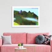 Herfst in het digitale schilderij Park Canvas Afdruk (Insitu (Woonkamer))