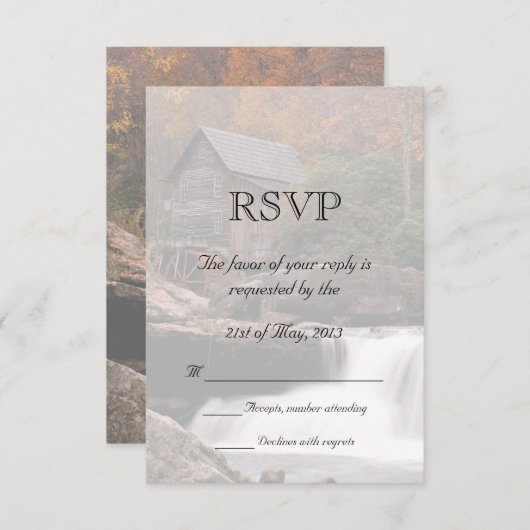 Herfst in het land bruiloft RSVP (Voorkant / Achterkant)