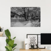 Herfst in het park - zwart-wit poster (Thuiskantoor)