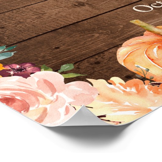 Herfst in het Rustic Wedding Sign van Love String  Poster (Hoek)