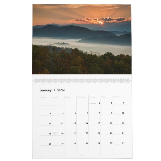 Herfst in het Smoky-gebergte Kalender (Jan 2026)