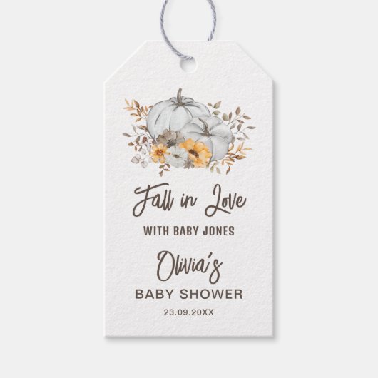Herfst in Liefde Baby shower Cadeaulabel (Voorkant)
