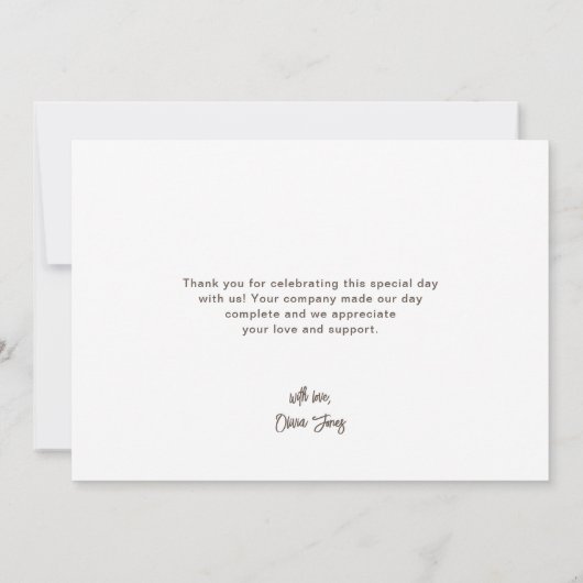 Herfst in liefde Baby shower dank u kaart (Achterkant)