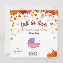 herfst in liefde Baby shower Kaart, kleine meisje 