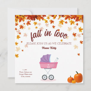 herfst in liefde Baby shower Kaart, kleine meisje  Kaart