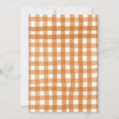 Herfst in liefde Beer Pompoen Baby shower Gingham Kaart (Achterkant)