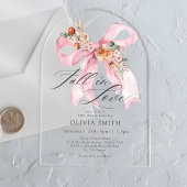 Herfst in Liefde Bloemen Boog Modern Baby shower Acryl Uitnodigingen
