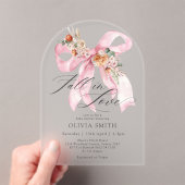 Herfst in Liefde Bloemen Boog Modern Baby shower Acryl Uitnodigingen (Insitu (Draagbaar))