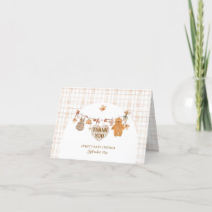 Herfst in Liefde Bloemen Rustieke Boog Baby shower Bedankkaart