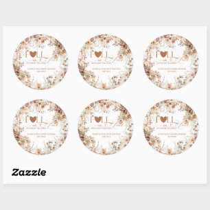 Herfst in Liefde Bloemneutraal Baby shower Ronde Sticker