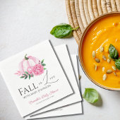 Herfst in Liefde Blush Roze Pompoen Rustiek Baby s Servet