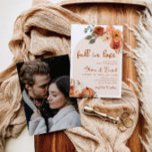 Herfst in Liefde Boho Bloemen Pompoen Herfstbruilo Kaart