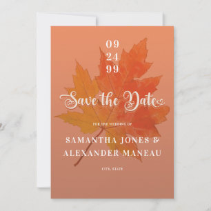 Herfst in Liefde Boho Leaf Terracotta Geen Foto Hu Save The Date