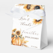 Herfst in liefde boho pompoen zonnebloemen gunsten bedankdoosjes (Voorkant Zijde)
