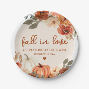 Herfst in Liefde Boho Terracotta Pompoen Vrijgezel Papieren Bordje