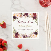 Herfst in Liefde Bourgondië Bloemen Vrijgezellenfe Servet (Insitu)