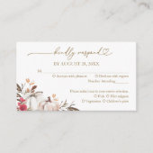 Herfst in liefde Bourgondische bruiloft RSVP Kaart (Voorkant)