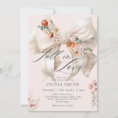 Herfst in Liefde Bow Bloemen Baby shower Uitnodigi Kaart (Voorkant)