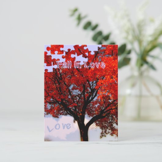 Herfst in liefde briefkaart (Staand voorkant)