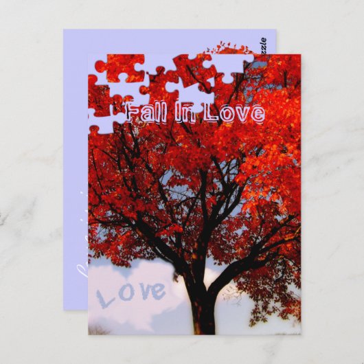 Herfst in liefde briefkaart (Voorkant / Achterkant)