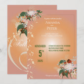 Herfst in liefde bruiloft Save the Date Invitation Kaart (Voorkant / Achterkant)