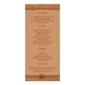 Herfst in Liefde Burlap, Bladeren Trouwmenu Reclamekaart (Achterkant)