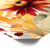 Herfst in liefde dahlias vrijgezellenfeest welkoms poster (Hoek)