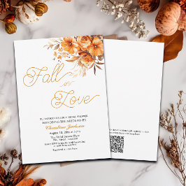 Herfst in Liefde Elegant Script QR Code Vrijgezell Kaart
