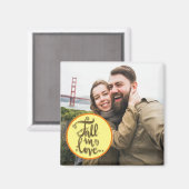 Herfst in Liefde Foto met de Tekst van het Manuscr Magneet (Voorkant / Achterkant)