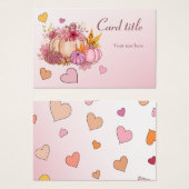 Herfst in liefde Hallo schattige kleine pompoen me Visitekaartje (Voorkant /achterkant)