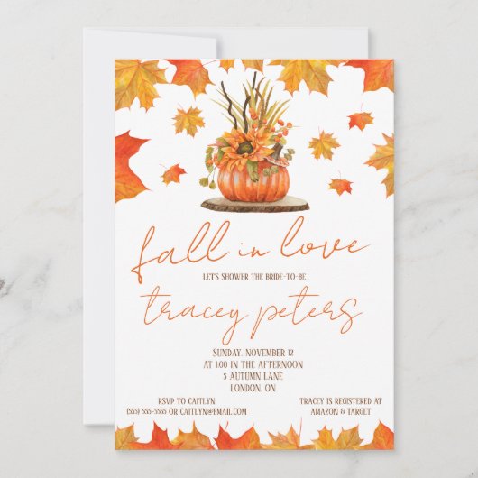 Herfst in liefde, herfst bladeren, het Geachte Vri Kaart (Voorkant)