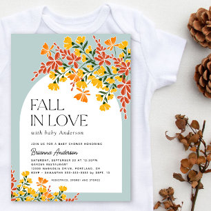 Herfst In Liefde Herfst Bloemen Baby shower Kaart