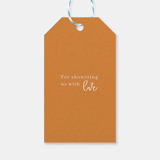 Herfst in liefde Herfst kleine teddybeer pompoen Cadeaulabel (Achterkant)