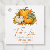 Herfst in Liefde Herfst Rustieke Pompoen bruiloft Bedankjes Labels (Voorkant)