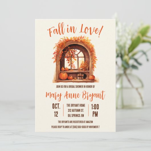 Herfst in liefde, herfstbladeren, Vrijgezellenfees Kaart (Staand voorkant)