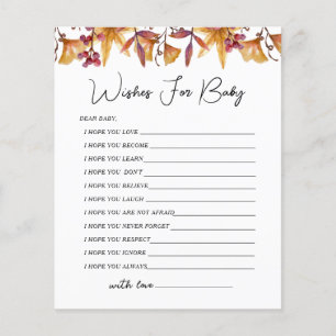 Herfst in liefde herfstwensen voor Baby shower spe