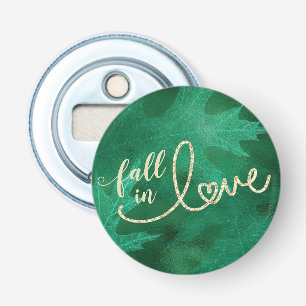 Herfst in liefde in het najaar Emerald Green en Button Flesopener