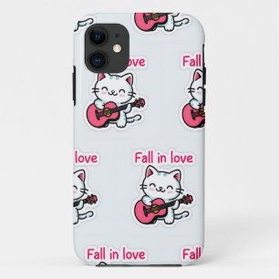 herfst in liefde Kat Sticker iPhone 11 Hoesje